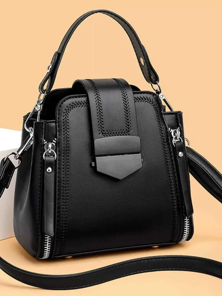 Leather Bucket Crossbody Bag