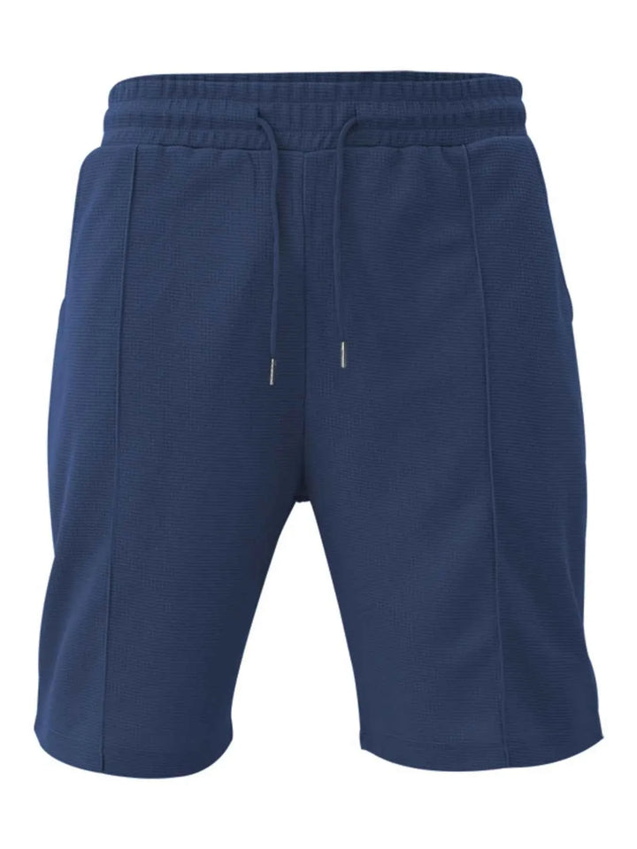 Men's Plus Size Quarter Zip Short Sleeve Top and Shorts Set
