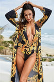 Printed Elegant One-Piece : Cover Up Swim Set