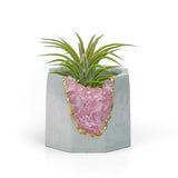 ROSE QUARTZ GEODE PLANTER