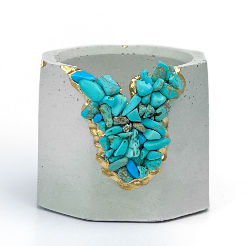 TURQUOISE GEODE PLANTER (synthetic)