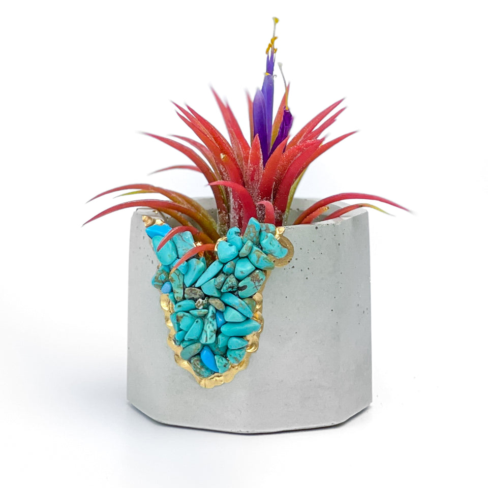 TURQUOISE GEODE PLANTER (synthetic)