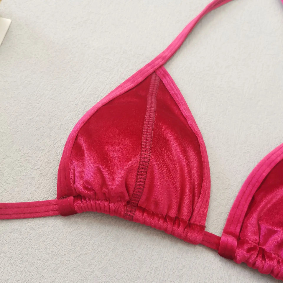 2025 New Shiny Red Sexy two piece swimsuit - Wear with style