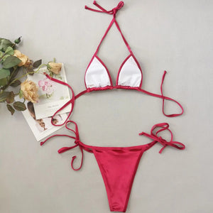 2025 New Shiny Red Sexy two piece swimsuit - Wear with style
