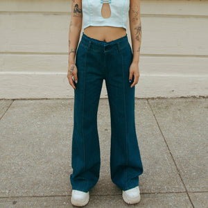 Laba Patch Denim Flared Pants