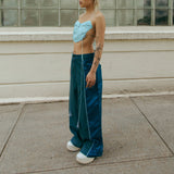 Dong Cropped Reversible Apron Top Elixir Blue
