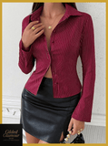 Striped Button Up Long Sleeve Shirt