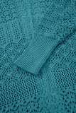 Jet Stream Mix Pattern Hollow Knit Open Front Cardigan
