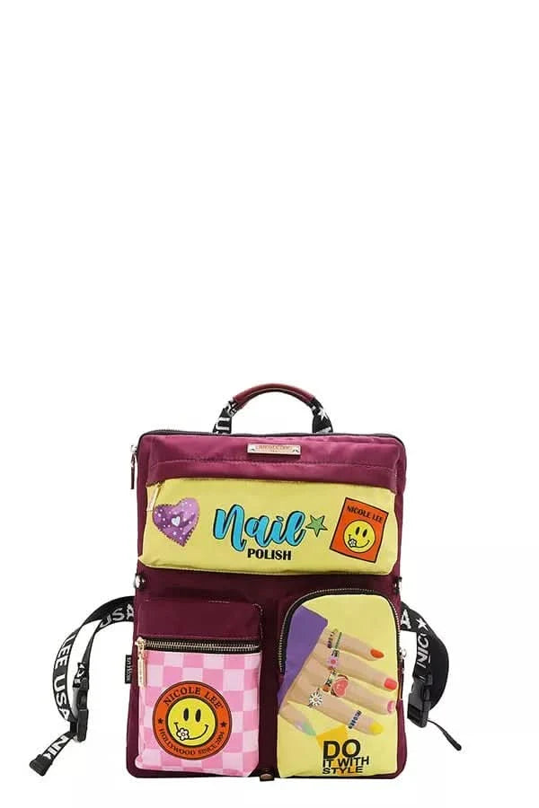 Nicole Lee USA Multi Pocket Travel Backpack Vintage Style