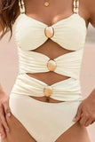 Cutout Ruched Sweetheart : One-Piece Swimwear