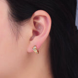 24K Gold Filled Baguette Knot Huggie Earrings | AB006 - Wear with style