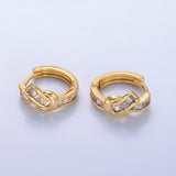 24K Gold Filled Baguette Knot Huggie Earrings | AB006 - Wear with style