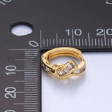 24K Gold Filled Baguette Knot Huggie Earrings | AB006 - Wear with style