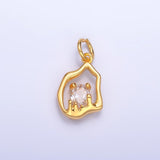 24K Gold Filled Clear CZ Molten Charm in Gold & Silver | W889 - Wear with style