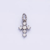 24K Gold Filled Clear CZ Religious Cross Mini Charm in Gold & Silver | W880 - Wear with style