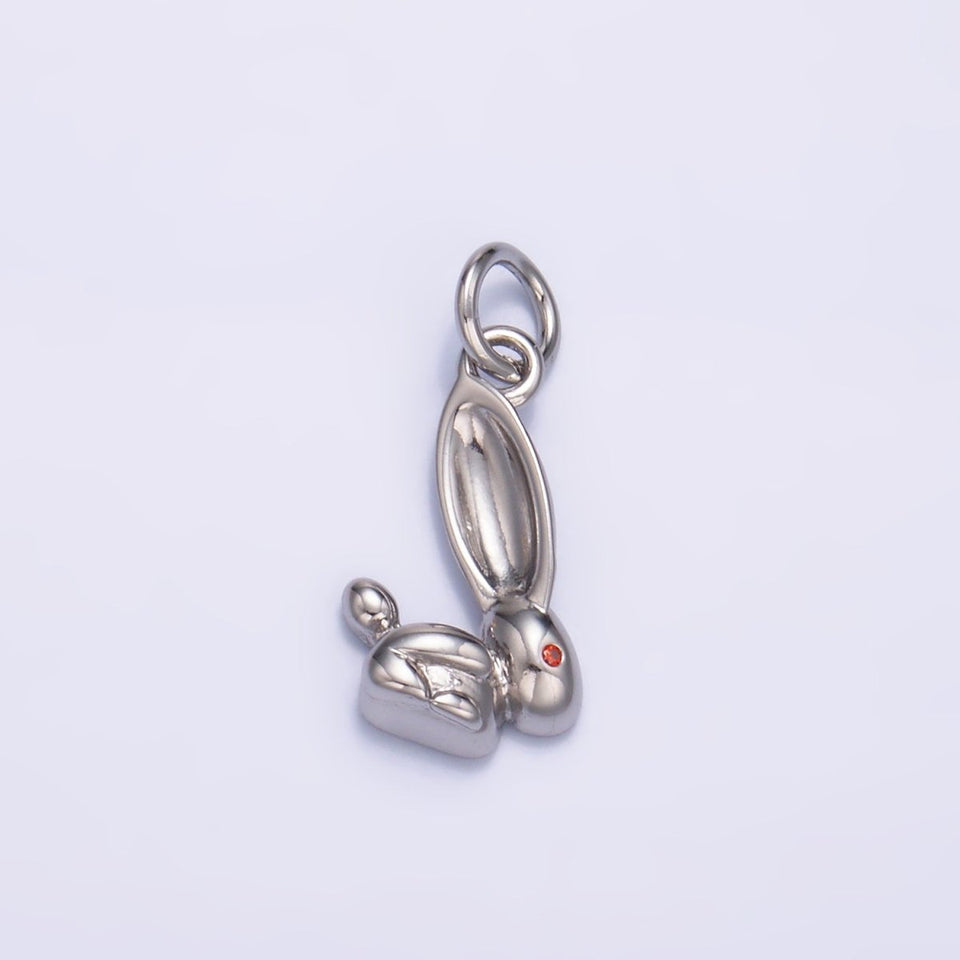 24K Gold Filled CZ Rabbit Bunny Multidimensional 3D Charm in Gold & Silver | M174 - Wear with style