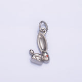 24K Gold Filled CZ Rabbit Bunny Multidimensional 3D Charm in Gold & Silver | M174 - Wear with style