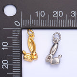 24K Gold Filled CZ Rabbit Bunny Multidimensional 3D Charm in Gold & Silver | M174 - Wear with style