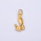 24K Gold Filled CZ Rabbit Bunny Multidimensional 3D Charm in Gold & Silver | M174 - Wear with style