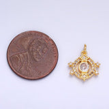 24K Gold Filled Micro Paved CZ Celestial Star Charm in Gold & Silver | W868 - Wear with style