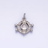 24K Gold Filled Micro Paved CZ Celestial Star Charm in Gold & Silver | W868 - Wear with style