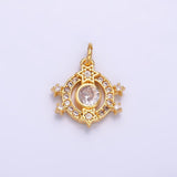 24K Gold Filled Micro Paved CZ Celestial Star Charm in Gold & Silver | W868 - Wear with style