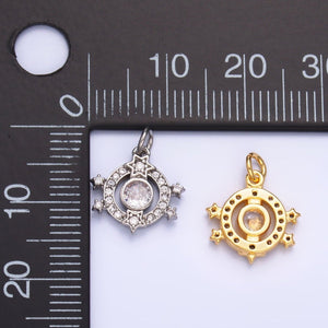 24K Gold Filled Micro Paved CZ Celestial Star Charm in Gold & Silver | W868 - Wear with style