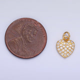 24K Gold Filled Micro Paved CZ Heart Charm in Gold & Silver | W831 - Wear with style