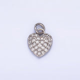 24K Gold Filled Micro Paved CZ Heart Charm in Gold & Silver | W831 - Wear with style