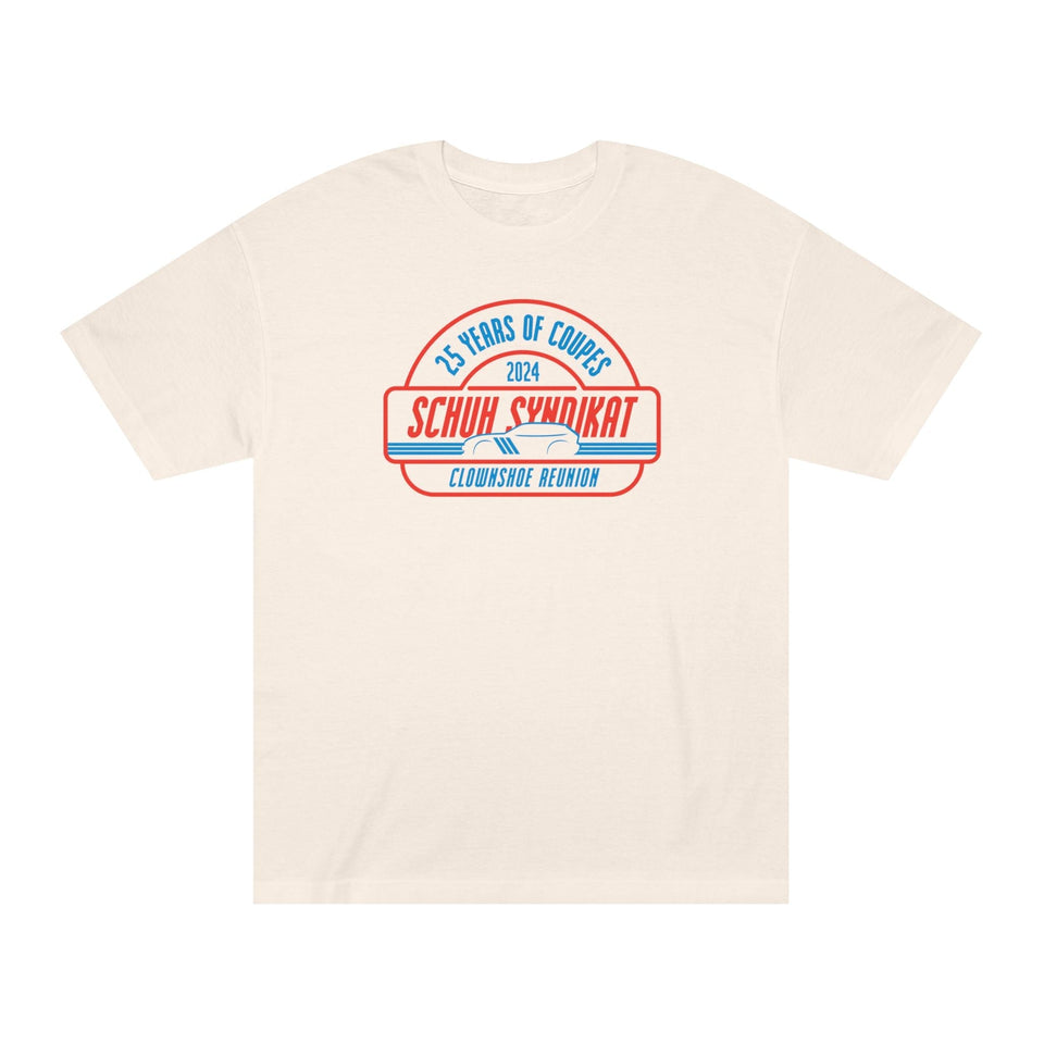 25 Years of Coupes - Schuh Syndikat Clownshoe Reunion Tee - Unisex American Apparel Classic T-Shirt - Wear with style