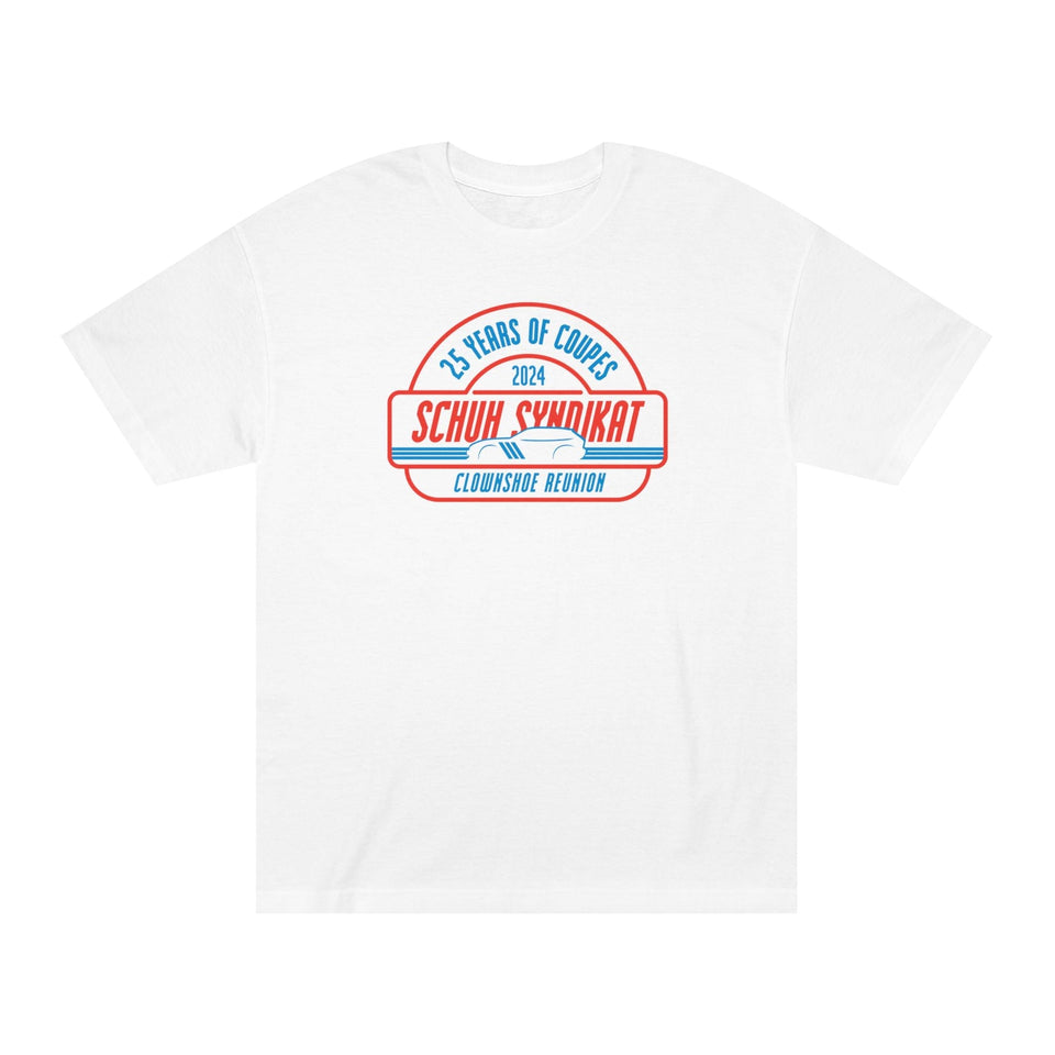 25 Years of Coupes - Schuh Syndikat Clownshoe Reunion Tee - Unisex American Apparel Classic T-Shirt - Wear with style
