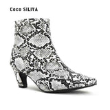 Elegant Large Pointed Toe : Thick Heel Boots