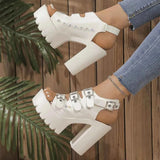 Buckle Platform Block Heels Sandals