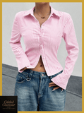 Striped Button Up Long Sleeve Shirt
