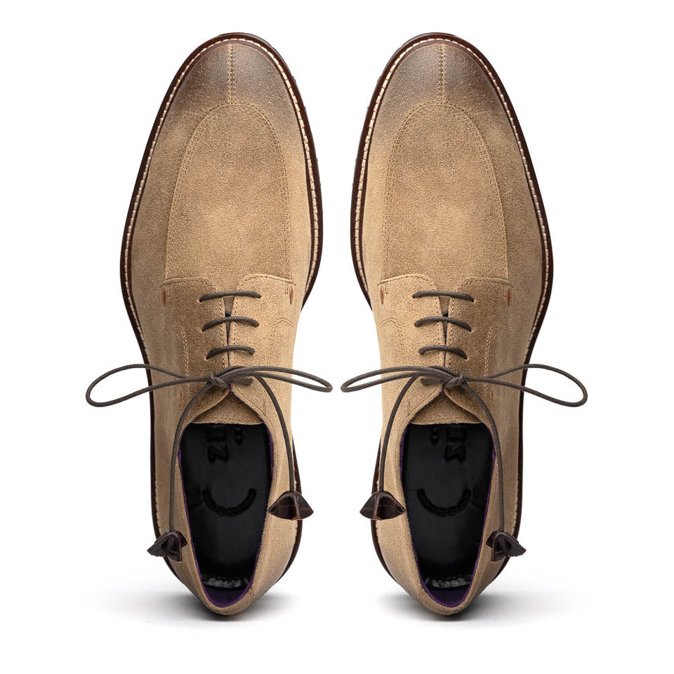 26-224-OAK CAMPO Sueded Goatskin Lace Up with Wax Finish, Oak
