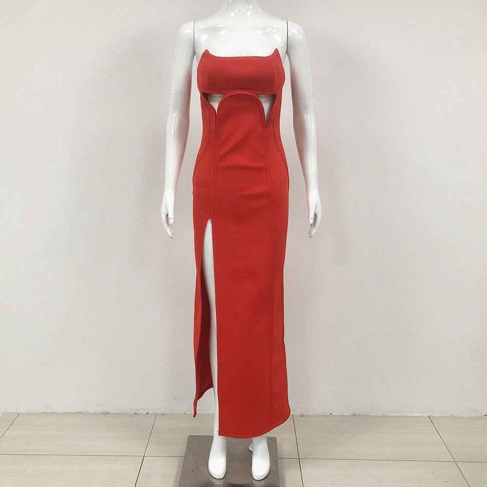 European Elegant Strapless :Sexy Long Dress