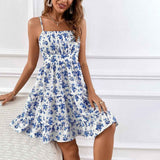European Beauty Floral : Sleeveless Suspender Dress