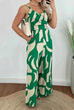 Two-Tone Spaghetti Strap : Wide Leg Jumpsuit
