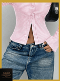 Striped Button Up Long Sleeve Shirt