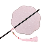 Huan Brocade Foldable Fan Pink