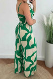 Two-Tone Spaghetti Strap : Wide Leg Jumpsuit