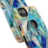 Diamond Blue Abstract Tough Phone Case