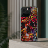 Neon Ice Cream Skull Clear Phone Case