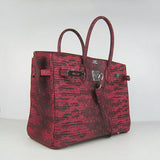 Hermes Birkin 35CM Lizard Pattern handbag 6089 Red/silver