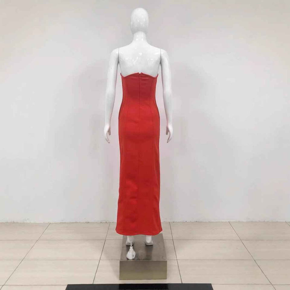 European Elegant Strapless :Sexy Long Dress