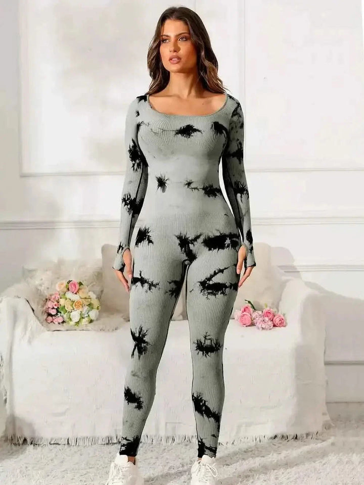Scoop Neck Long Sleeve : Active Jumpsuit
