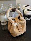 Fuzzy Trim Bucket : Crossbody Bag