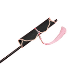Huan Brocade Foldable Fan Black/Pink