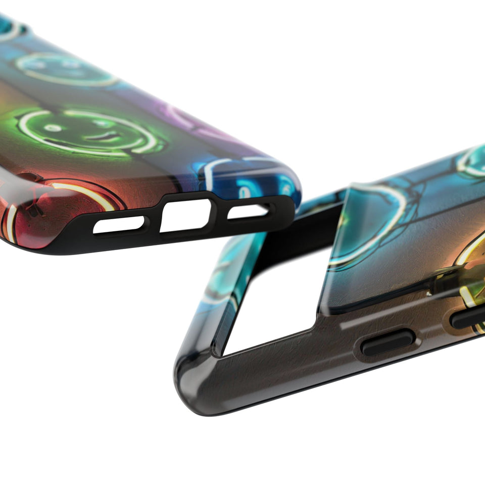 Colorful Neon Smiley Face Phone Case - Tough & Stylish Protection