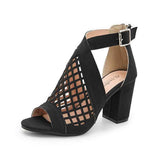 Fish Mouth Sandals : Chunky High Heels